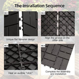 1 in. x 1 in. Square Plastic Deck Tile in Gray, Waterproof, All Weather Use (9 Per Case)