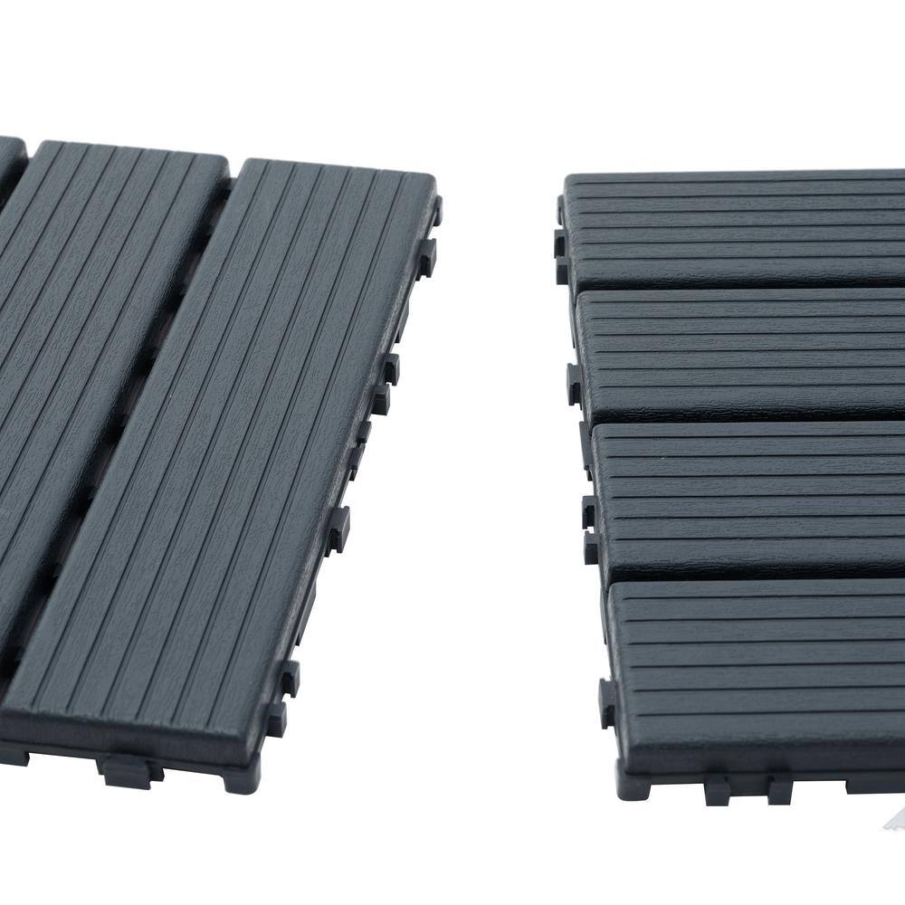 1 ft. x 1 ft. Outdoor Square Waterproof Deck Tile in Gray, All Weather Use ( 44 Per Case)