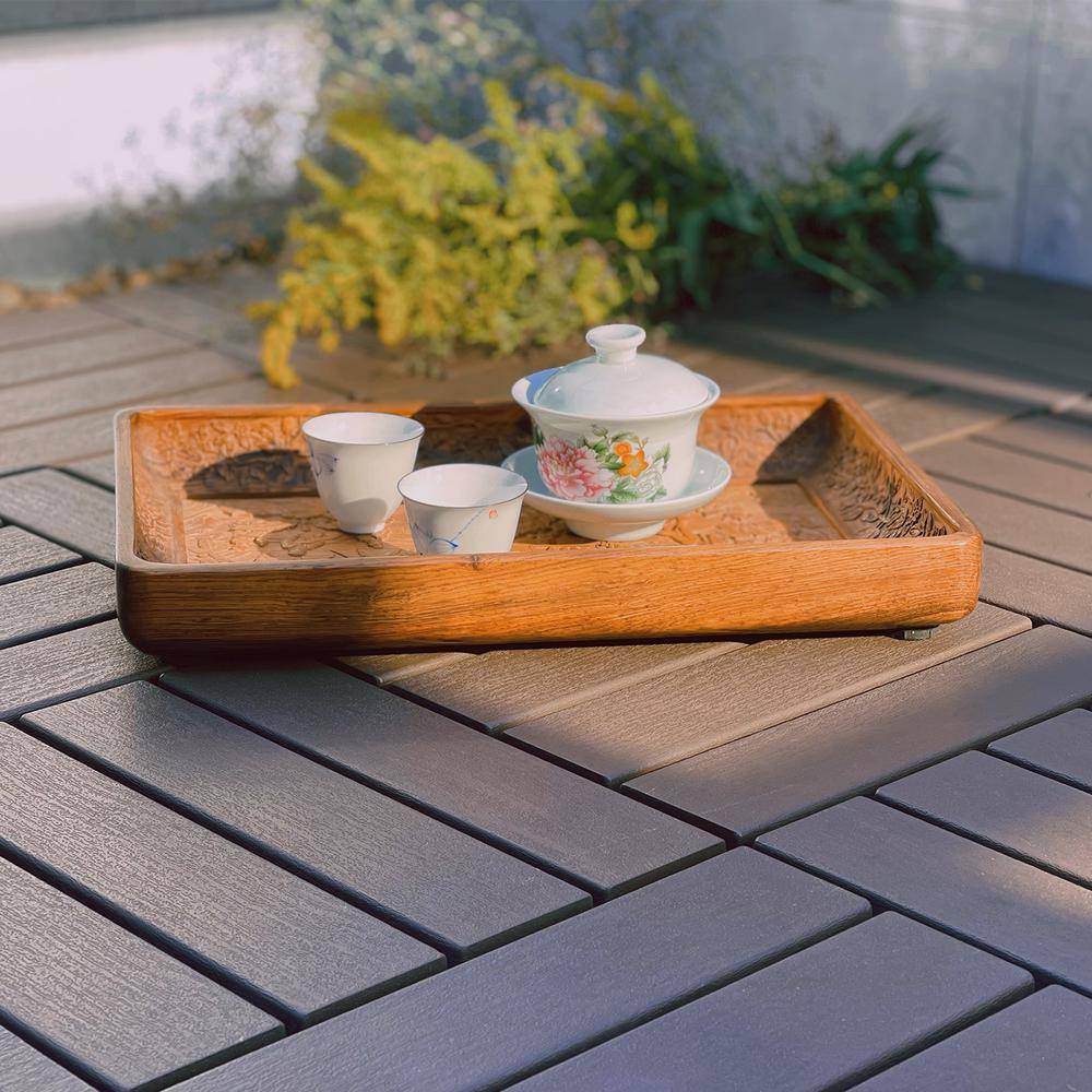 1 ft. x 1 ft. Outdoor Square Waterproof Deck Tile in Gray, All Weather Use ( 44 Per Case)