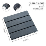 1 ft. x 1 ft. Outdoor Square Waterproof Deck Tile in Gray, All Weather Use ( 44 Per Case)