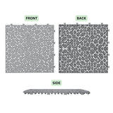 All Weather Anti-slip Gray Waterproof PVC 1 ft. x 1 ft. Interlocking Deck Tiles (12-Pieces)