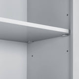 FUNKOL 23.63 in. L x 11.82 in. W x 60 in. H in Gray Ready to Assembly MDF Rectangle Base Kitchen Cabinet