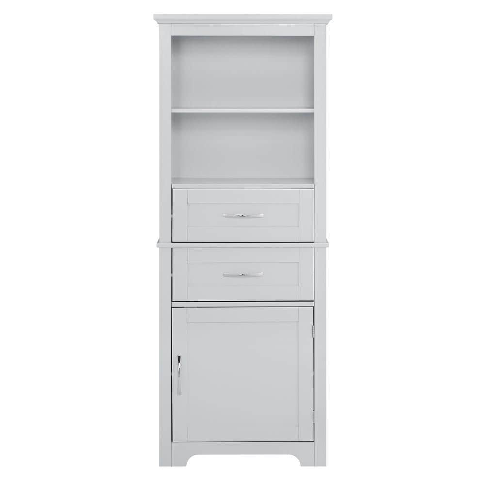FUNKOL 23.63 in. L x 11.82 in. W x 60 in. H in Gray Ready to Assembly MDF Rectangle Base Kitchen Cabinet