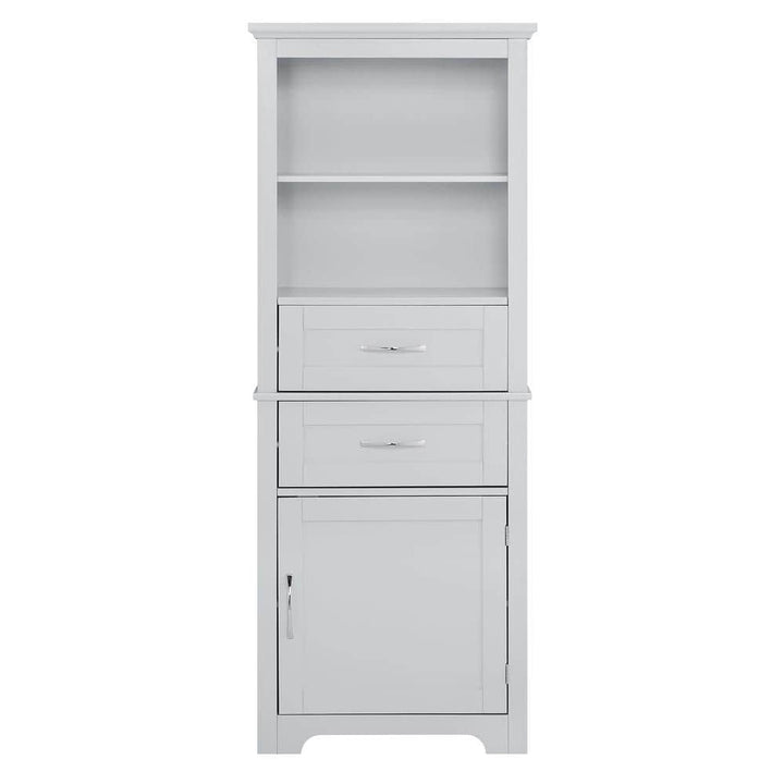 FUNKOL 23.63 in. L x 11.82 in. W x 60 in. H in Gray Ready to Assembly MDF Rectangle Base Kitchen Cabinet