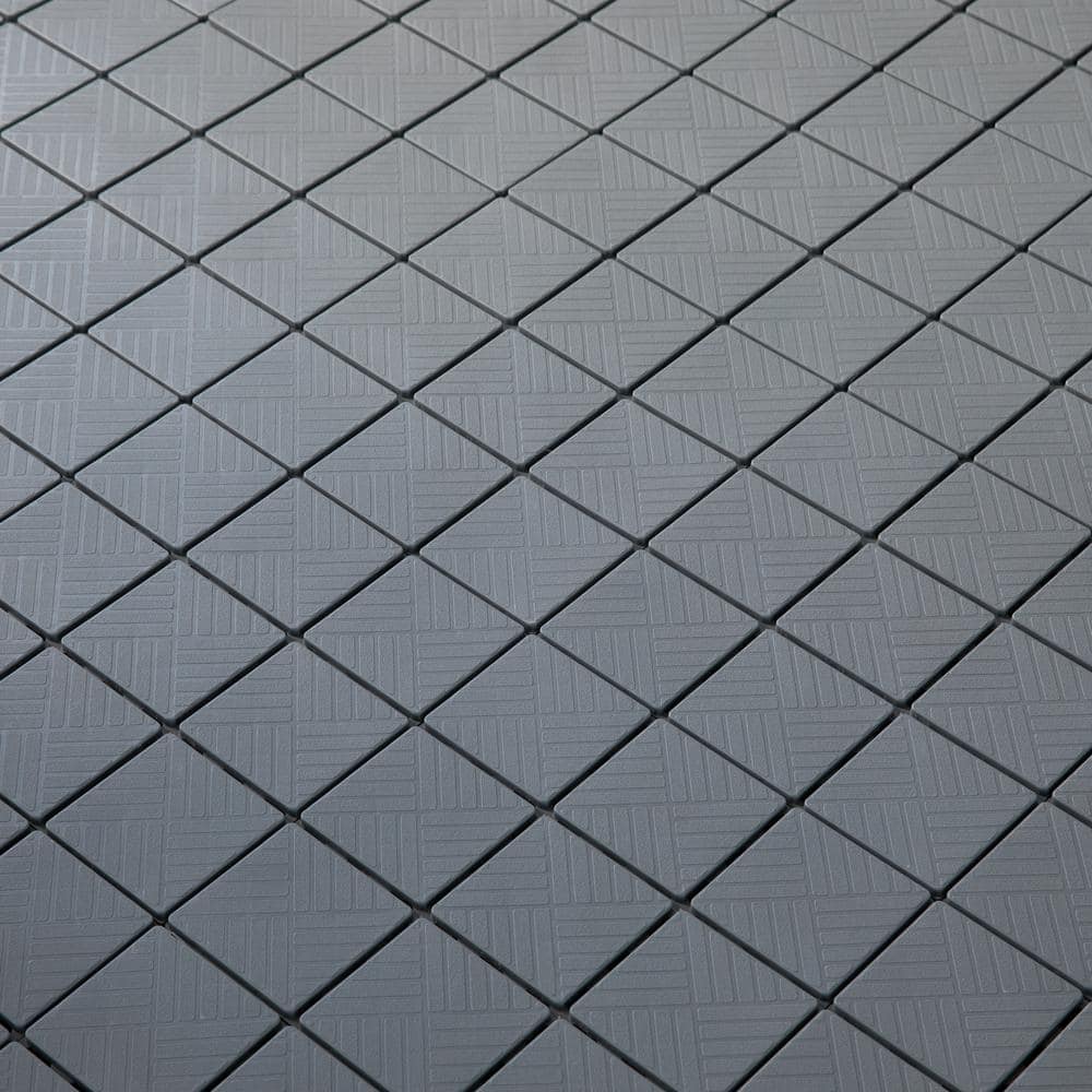 Gardenised Gray Plastic Interlocking Garden Path Tiles Outdoor Flooring Decorative Floor Grass Paver (Pack of 5)