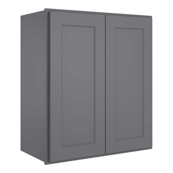 HOMEIBRO White Painted Shaker Grey Ready to Assemble 2 Door Stock Wall Cabinet Kitchen Cabinet (27 in. W x 42 in. H x 12 in. D)