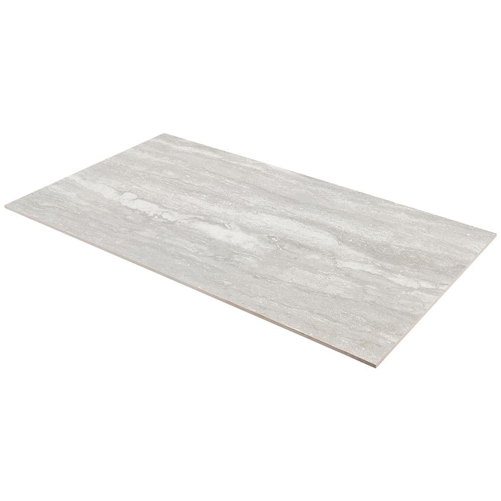 Essential Travertine Black 23.50 in. x 47.08 in. Porcelain Floor and Wall Tile (15.49 sq. ft./Case)