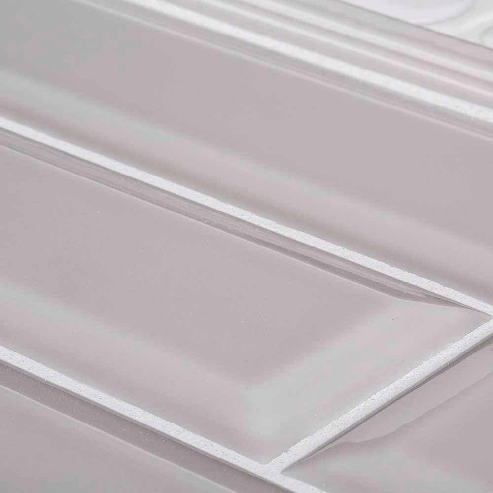 Jeffrey Court Weather Grey Bevel 3 in. x 12 in. Glossy Ceramic Wall Tile (12.5 sq. ft. / case)