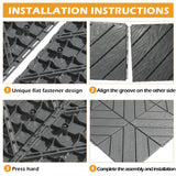 Karl home 1 ft. x 1 ft. Plastic Composite Deck Tile in Gray (27 per Case)