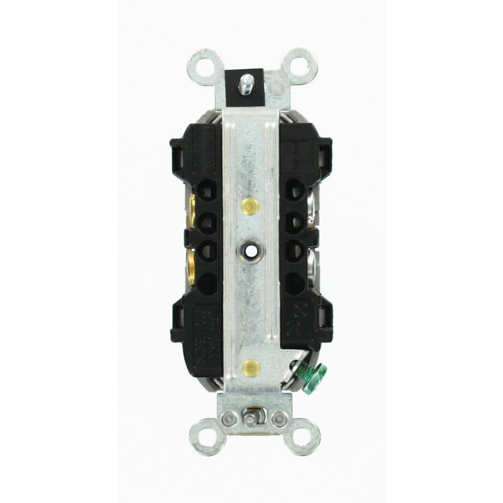 Leviton 20 Amp Industrial Grade Heavy Duty Self-Grounding Duplex Outlet, Gray (NEMA 5-20R)