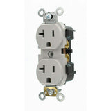 Leviton 20 Amp Industrial Grade Heavy Duty Self-Grounding Duplex Outlet, Gray (NEMA 5-20R)