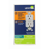 Leviton 15 Amp Self-Test SmartlockPro Slim Duplex GFCI Outlet, Gray, R03-GFNT1-KGY