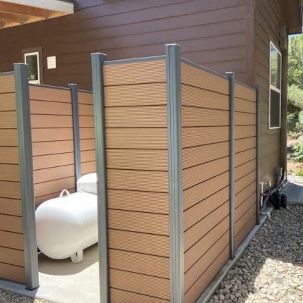 LH EP 3 in. x 3 in. x 6 ft. Gray Aluminum Alloy Fence End Post Kit for 6 in. x 6 in. EP Fence Series