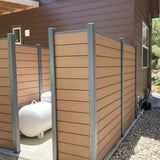 LH EP 3 in. x 3 in. x 6 ft. Gray Aluminum Alloy Fence End Post Kit for 6 in. x 6 in. EP Fence Series