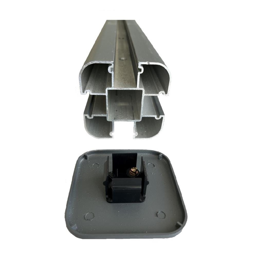LH EP 3 in. x 3 in. x 6 ft. Gray Aluminum Alloy Fence End Post Kit for 6 in. x 6 in. EP Fence Series