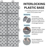 LIVIZA 1 ft. x 1 ft. Anti-Slip Plastic Deck Tile in Gray (12-Piece), Rosette Pattern