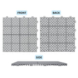 LIVIZA 1 ft. x 1 ft. Anti-Slip Plastic Deck Tile in Gray (12-Piece), Rosette Pattern