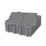 LIVIZA 1 ft. x 1 ft. Anti-Slip Plastic Deck Tile in Gray (12-Piece), Rosette Pattern