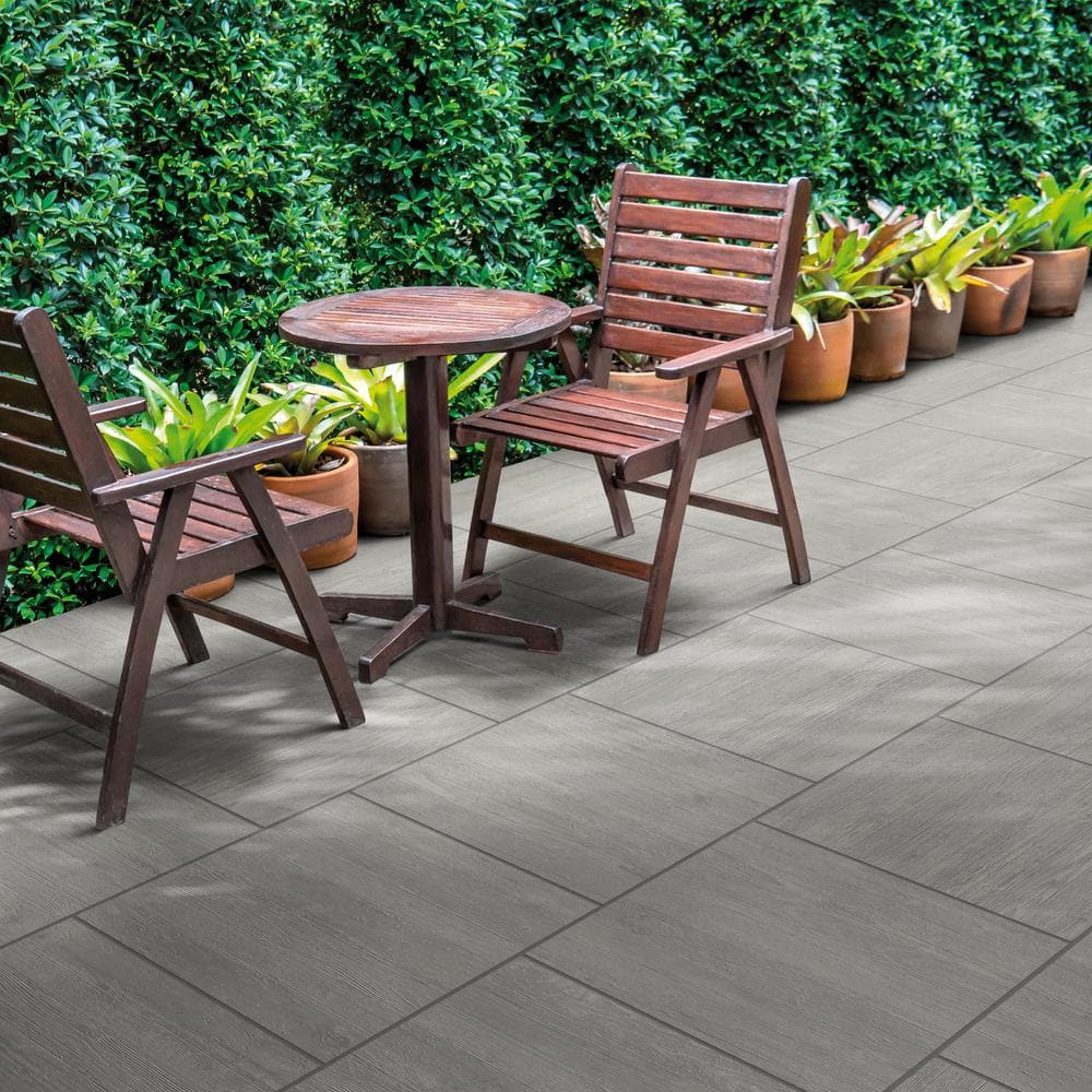 Foresta Gray 6 in. x 6 in. x 0.75 in. Wood-Look Porcelain Paver Sample