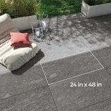 Alpe Gray Quartzite-Look Porcelain Paver, 24 in. x 48 in. x 3/4 in.