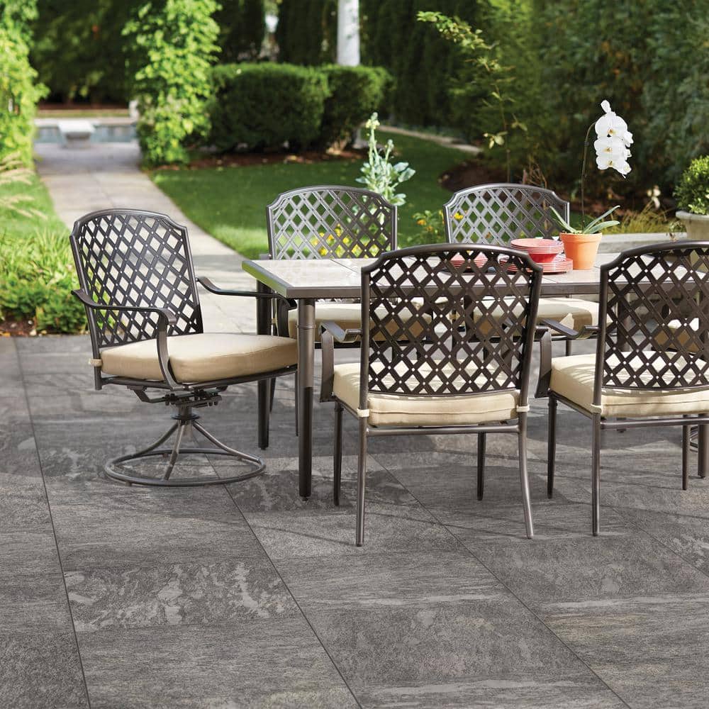 Alpe Gray Quartzite-Look Porcelain Paver, 24 in. x 48 in. x 3/4 in.