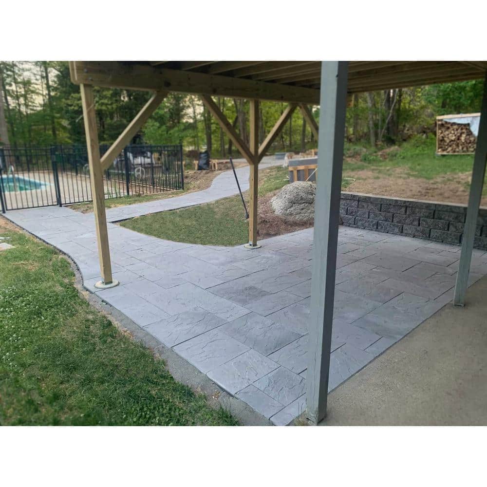 Nantucket Pavers Patio-on-a-Pallet 12in. x 24in. and 24in. x 24in. Concrete Gray Basketweave Yorkstone Paver (18 Pieces/48 Sq Ft.)