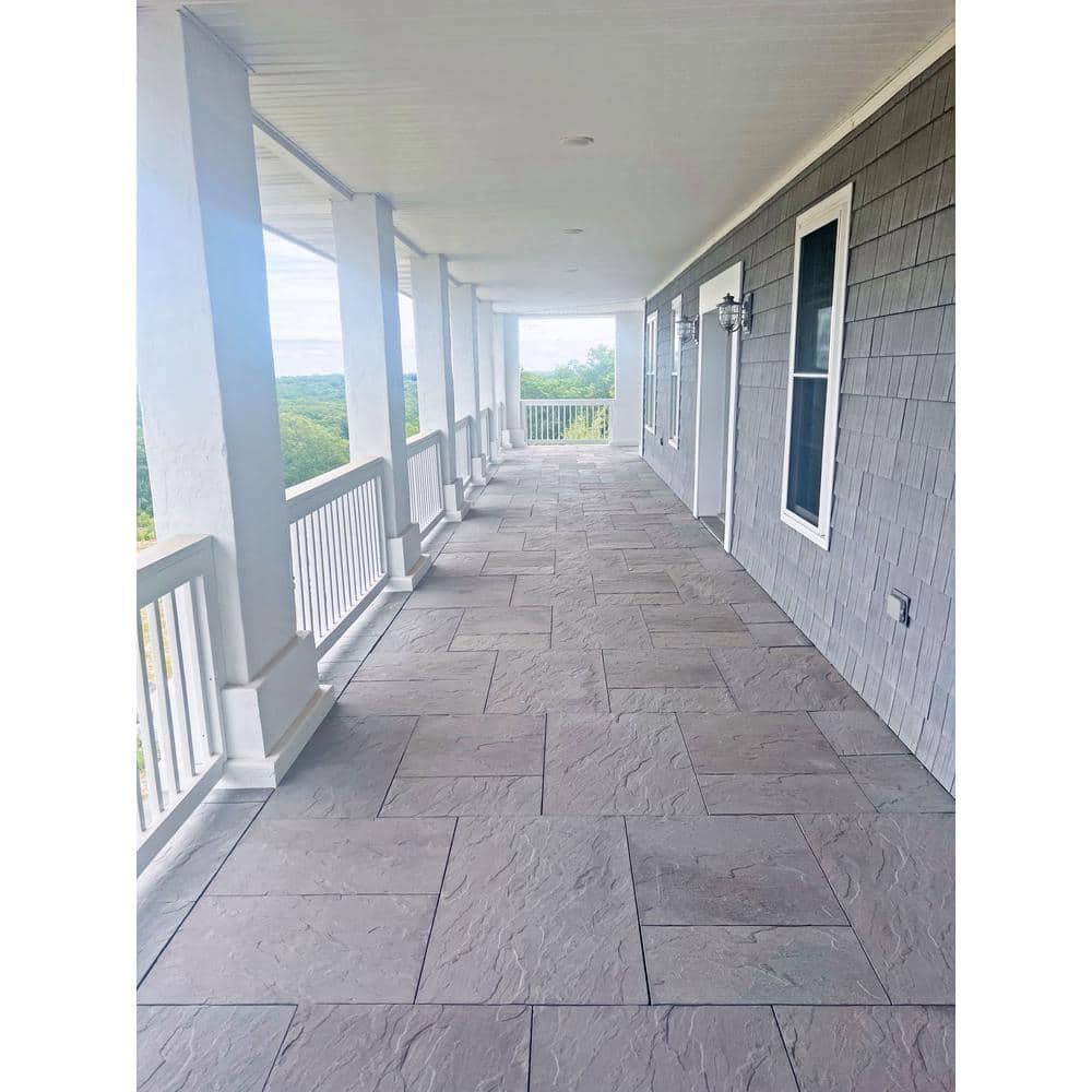 Nantucket Pavers Patio-on-a-Pallet 12in. x 24in. and 24in. x 24in. Concrete Gray Basketweave Yorkstone Paver (18 Pieces/48 Sq Ft.)