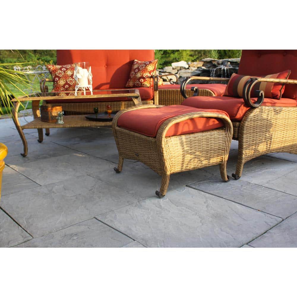 Nantucket Pavers Patio-on-a-Pallet 10 ft. x 10 ft. Concrete Gray Basket weave Yorkstone Paver (37 Pieces/100 Sq. Ft)