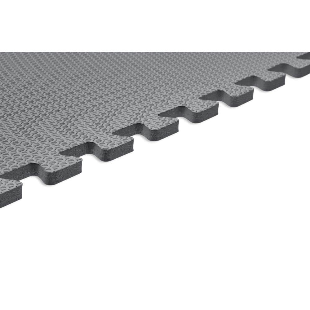 Norsk Gray 24 in. x 24 in. EVA Foam Non-Toxic Solid Color Interlocking Tiles (96 sq. ft. - 24 tiles)