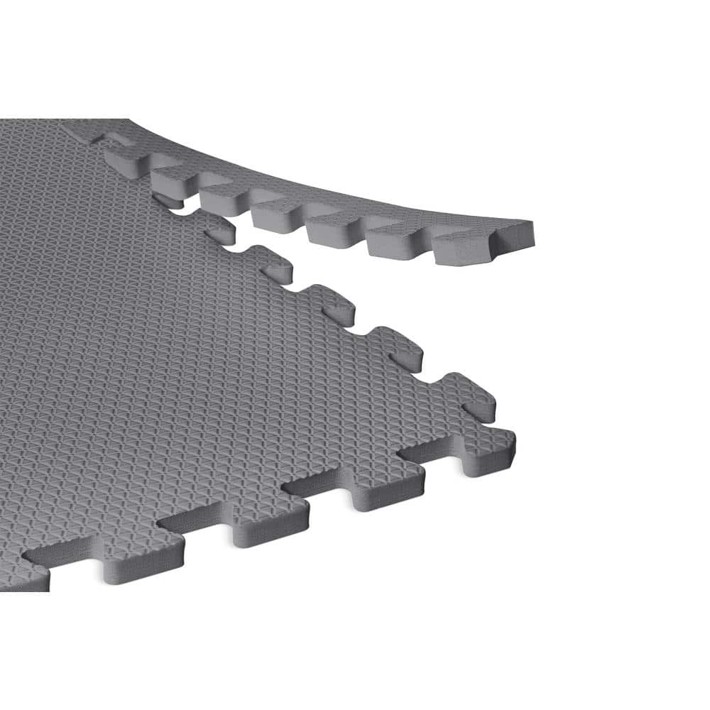 Norsk Gray 24 in. x 24 in. EVA Foam Non-Toxic Solid Color Interlocking Tiles (96 sq. ft. - 24 tiles)