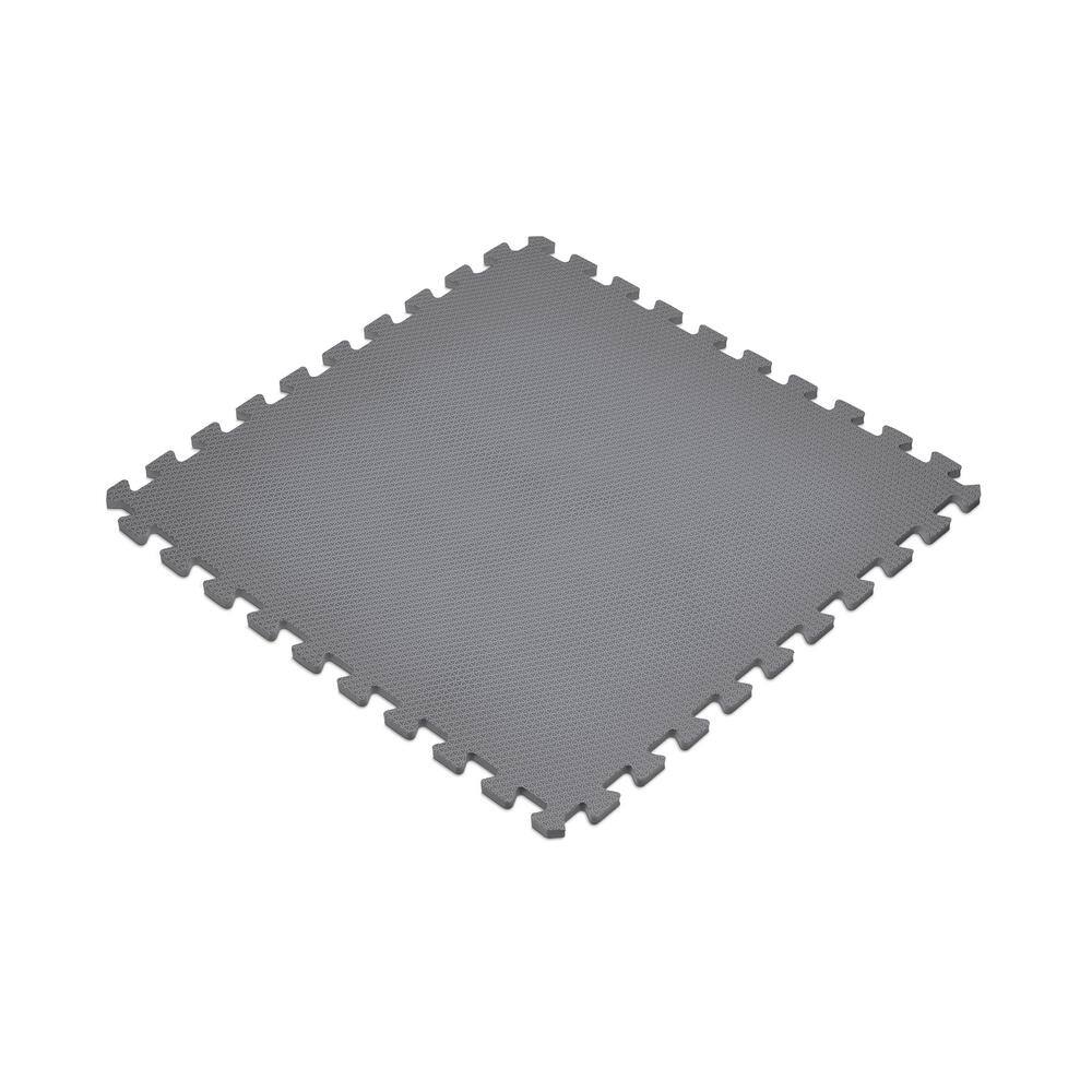 Norsk Gray 24 in. x 24 in. EVA Foam Non-Toxic Solid Color Interlocking Tiles (96 sq. ft. - 24 tiles)