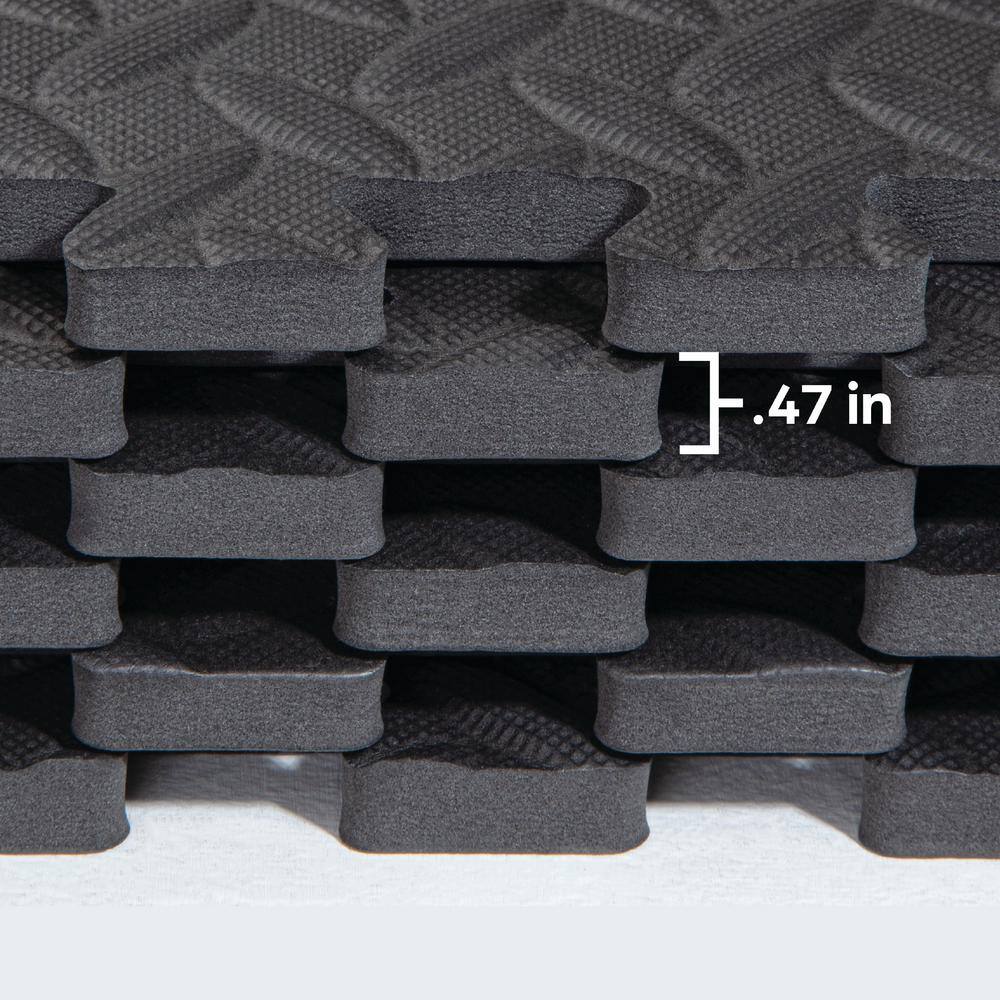 Norsk Gray 24 in. x 24 in. x 0.47 in. Foam Interlocking Floor Mat (6-Pack)