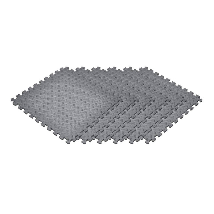 Norsk Gray 24 in. x 24 in. EVA Foam Diamond Plate Interlocking Floor Tiles, 18-Pack (72 sq. ft.)