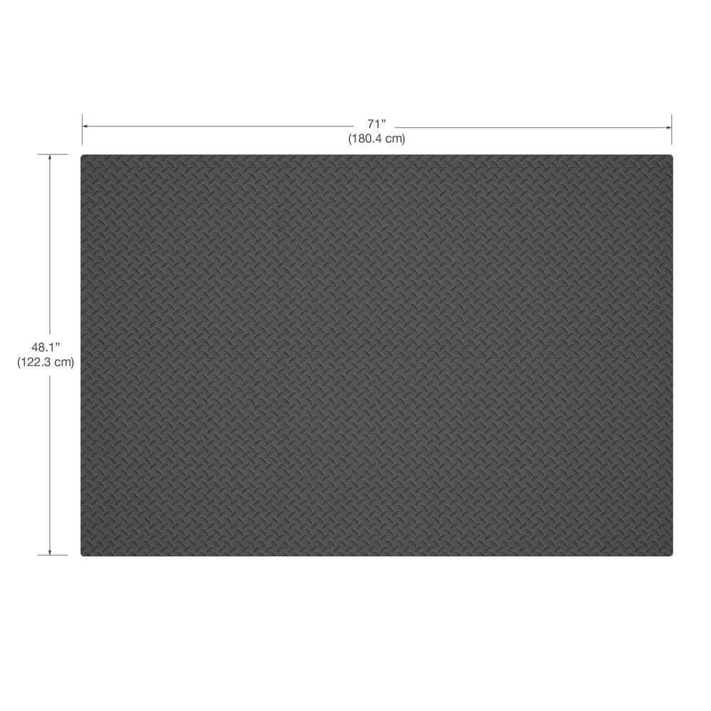 Norsk Gray 24 in. x 24 in. x 0.47 in. Foam Interlocking Floor Mat (6-Pack)