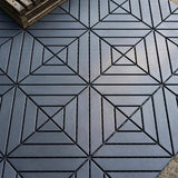 YOFE 1 ft. x 1 ft. All-Weather Outdoor Plastic Interlocking Deck Tiles, Garage Floor Tiles in Gray Pattern 2 (44 Per Case)