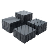 YOFE 1 ft. x 1 ft. All-Weather Outdoor Plastic Interlocking Deck Tiles, Garage Floor Tiles in Gray Pattern 2 (44 Per Case)