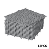 YOFE 1 ft. x 1 ft. All-Weather Outdoor Plastic Composite Interlocking Deck Tiles in Gray, Waterproof, Anti-slip(12 per Case)