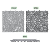 YOFE 1 ft. x 1 ft. All-Weather Outdoor Plastic Composite Interlocking Deck Tiles in Gray, Waterproof, Anti-slip(12 per Case)