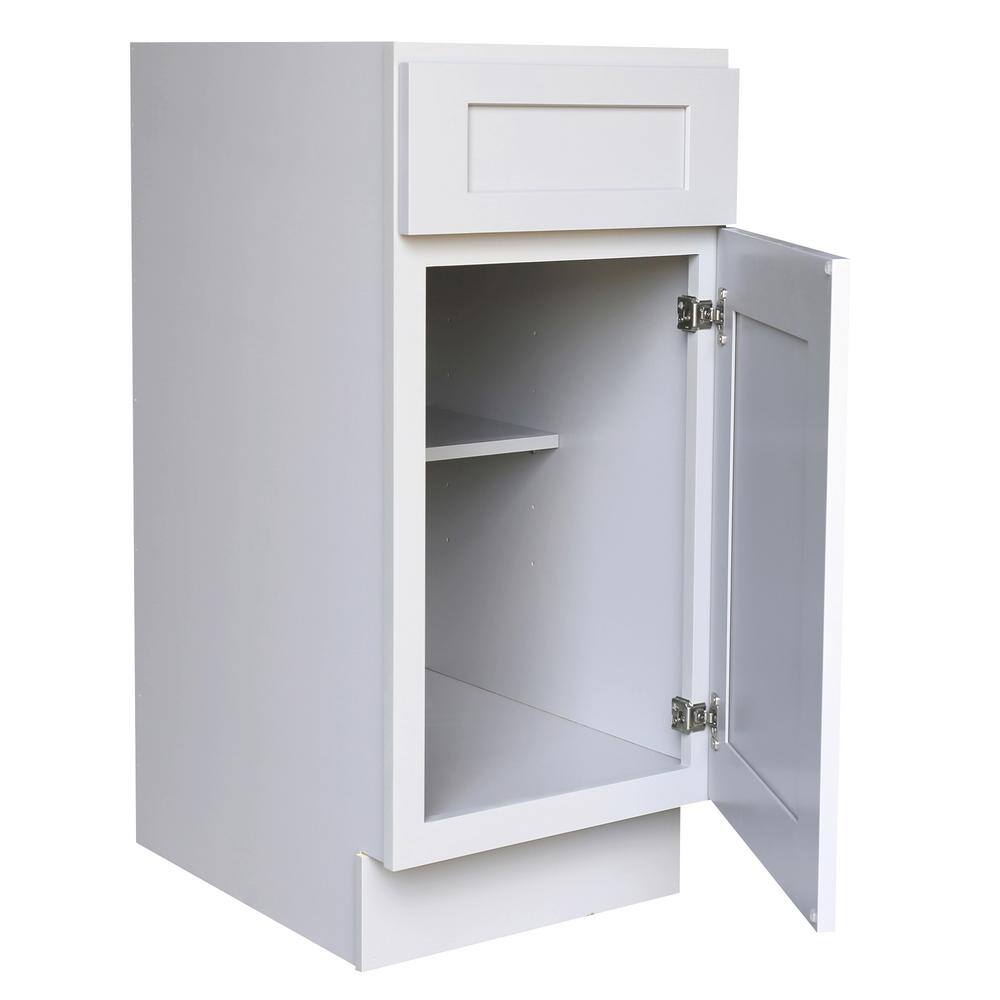 Plywell Ready to Assemble 18x34.5x24 in. Shaker Base Cabinet with 1 Door and 1 Drawer in Gray