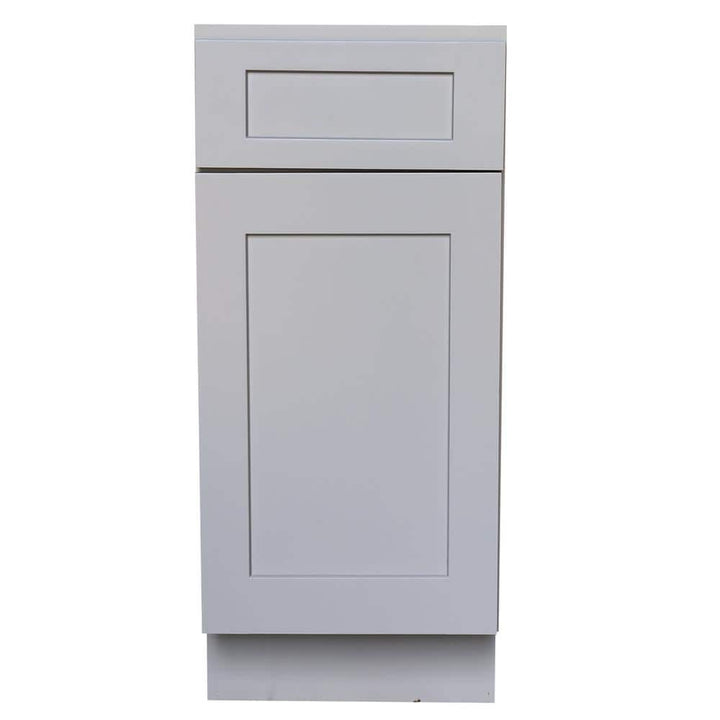 Plywell Ready to Assemble 18x34.5x24 in. Shaker Base Cabinet with 1 Door and 1 Drawer in Gray