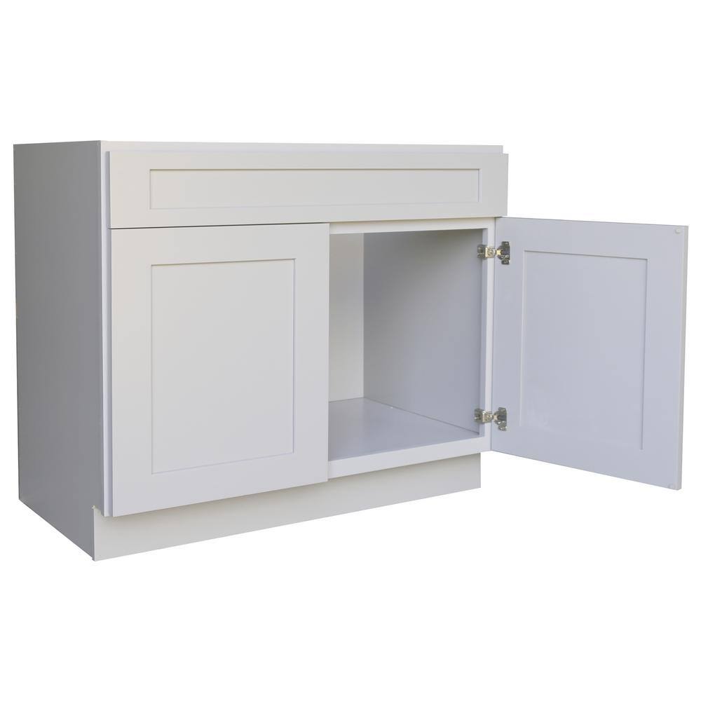 Plywell Ready to Assemble 30x34.5x24 in. Shaker Base Cabinet with 2-Door and 1 Drawer in Gray