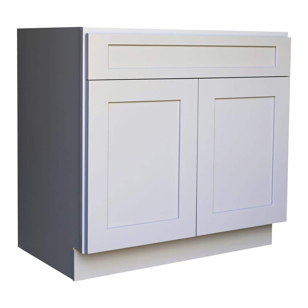 Plywell Ready to Assemble 30x34.5x24 in. Shaker Base Cabinet with 2-Door and 1 Drawer in Gray