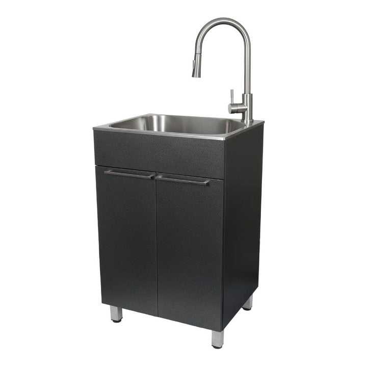 Presenza All-in-One Stainless Steel Drop-In Sink and Cabinet with Faucet in Gray
