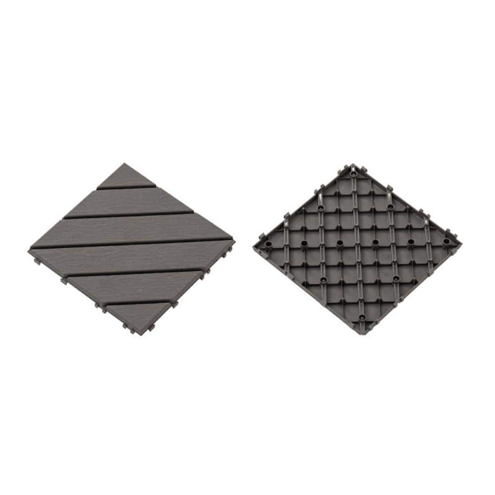 Pro Space 0.8 ft. W x 0.8 ft. L Plastic Interlocking Flooring Deck Tile Gray (10-Pack)