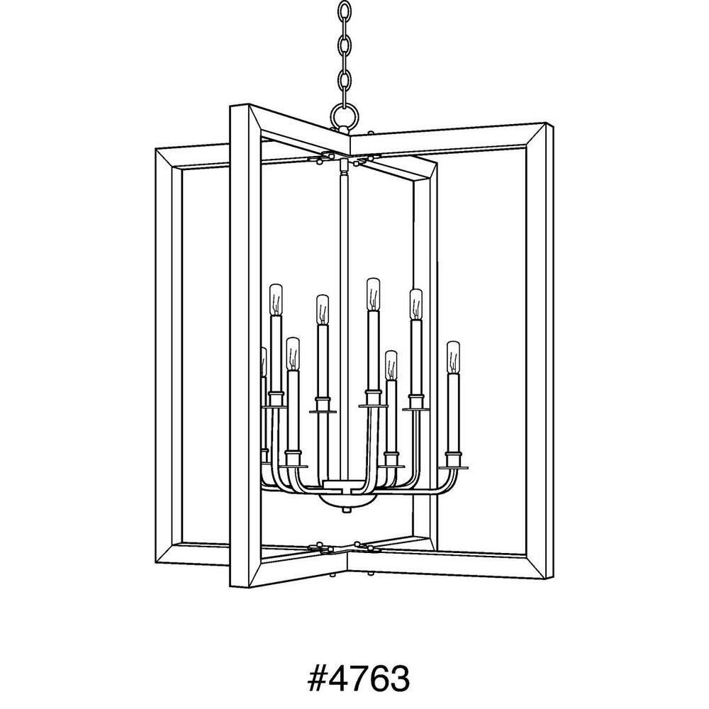 Progress Lighting Turnbury Collection 8-Light Galvanized Finish Coastal Chandelier Light