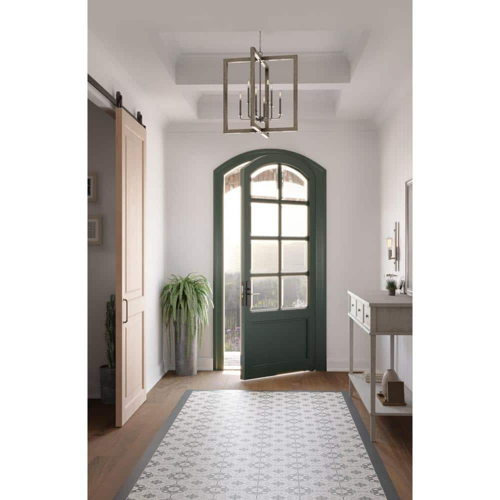 Progress Lighting Turnbury Collection 8-Light Galvanized Finish Coastal Chandelier Light
