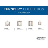 Progress Lighting Turnbury Collection 8-Light Galvanized Finish Coastal Chandelier Light