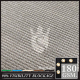 ROYAL SHADE 93 in. x 12 ft. Gray Mesh Fabric Privacy Fence Screen with Perimeter Stitched Edges and Grommets