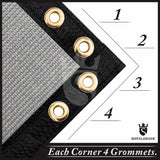 ROYAL SHADE 93 in. x 12 ft. Gray Mesh Fabric Privacy Fence Screen with Perimeter Stitched Edges and Grommets