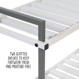 20 in. H x 30 in. W 6-Pair 2-Shelf White/Gray Steel Freestanding Shoe Rack